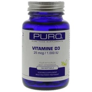 Puro Vitamine D3 25mcg 100Capsules