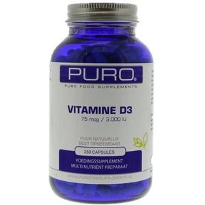 Puro D75-Supreme 250 capsules (vitamine D3 75mcg)