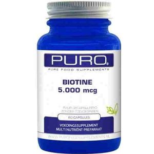 Puro - Biotine - 5.000 mcg - Vrij van Allergenen - 90 Capsules