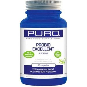 PURO Probio Excellent 8 strains 32 biljoen kve 10x sterkere formule 30 capsules