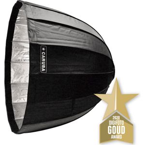 Caruba Deep Parabolic Softbox 120 cm - perfect voor portretten, gelijkmatige en zachte verlichting - diameter 120 cm, diepte 80 cm - 2 diffusers inbegrepen