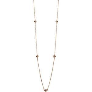 Casa Jewelry - Collier Pom Grey - Rosé Verguld - 90 cm