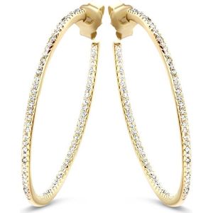 Casa Jewelry - Oorringen Jill - Goud Verguld - Zirkonia - 35 mm Diameter