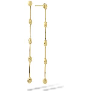 Casa - TG.1601.00 - Oorbellen - Goudkleurige Zilveren Pebbles Shiny