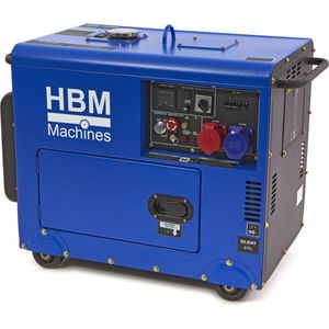 HBM 7900 Watt Standby Generator , Aggregaat Met 498 cc Dieselkrachtstroom Motor, 400V/230V/12V