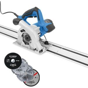 HYUNDAI invalzaag 1.050 W - incl. geleide rail - softgrip handvatten - bladbescherming - stof-afvoerpoort - inclusief 3 x 330 mm geleiderail - antislipbasis