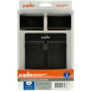 Jupio Kit met 2x Battery DMW-BLF19E 1860mAh + USB Dual Charger