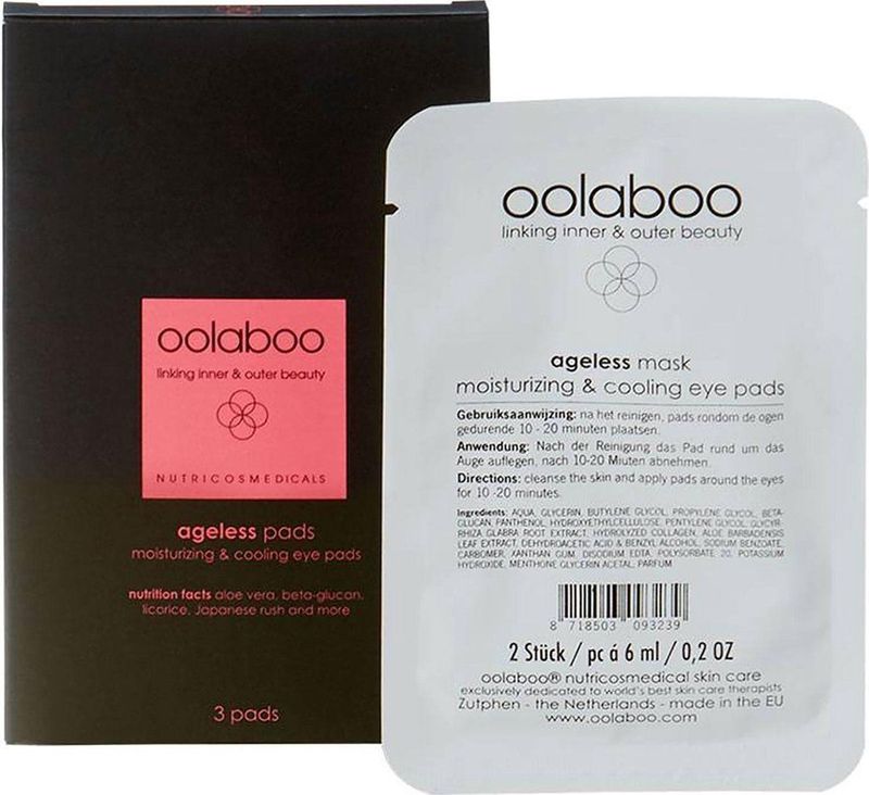 Oolaboo - Ageless Moisturizing & Cooling Eye Pads - 3x2 Pads - Hyaluronzuur