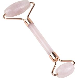 Oolaboo - Rose Quartz Beauty Roller - Zwart - Rozenkwarts