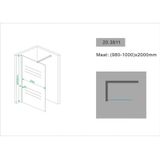 Inloopdouche + Muurprofiel 1000x2000 10mm NANO Glas