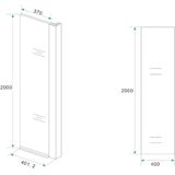 Zijpaneel 40 X 200 cm met Hoekprofiel Voor Inloopdouche Chroom 10 Mm NANO