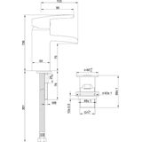 Wiesbaden Rombo Wastafel kraan Waterval met Waste - RVS Look