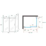 Douchecabine Wiesbaden Sydney hoekinstap 120 x 90 x 200 cm chroom