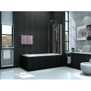 Wiesbaden - Badwand - Muurprofiel - 80x150 cm - 6mm Veiligheidsglas - NANO Coating