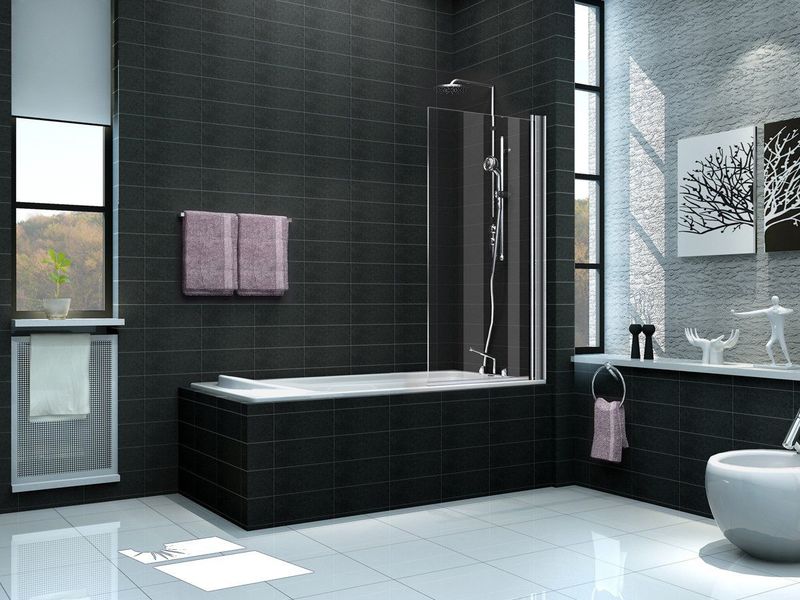 Wiesbaden - Badwand - Muurprofiel - 80x150 cm - 6mm Veiligheidsglas - NANO Coating