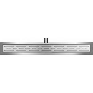 Wiesbaden RVS douchegoot - Met muurflens en RVS sifon + filter - 90 x 7 cm