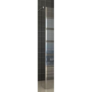 Zijpaneel 30 X 200 cm met Hoekprofiel Voor Inloopdouche Chroom met 10 Mm NANO Helder Glas