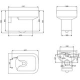 Carré Wandcloset+Zitting Diepspoel Wit