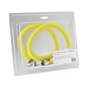 Blister RVS gasslangset 100cm + acc