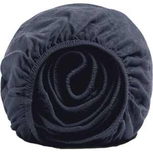 Yumeko hoeslaken jersey indigo blauw 90x200x30 - Bio, eco & fairtrade