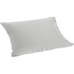 Yumeko kussensloop jersey wit grijs 50x60 - Bio, eco & fairtrade - 1 stuk