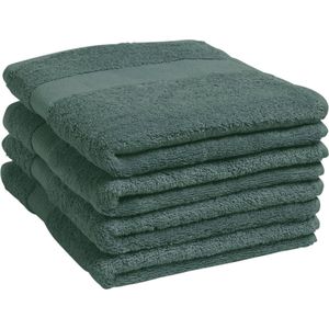 Yumeko handdoeken terry bosgroen 50x100 - 4 st - Bio, eco & fairtrade