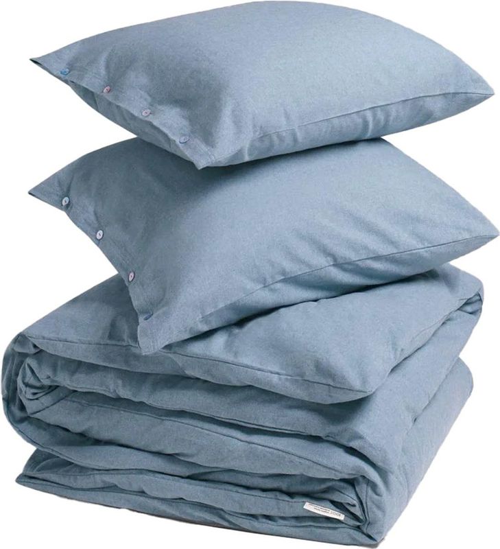 Yumeko overtrekset velvet flanel light blauw 240x220 + 2/60x70 - Biologisch & ecologisch