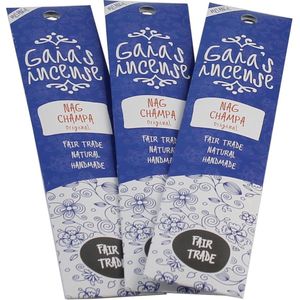 Gaia’s incense wierook stokjes Nag Champa voordeelpak 3 pakjes