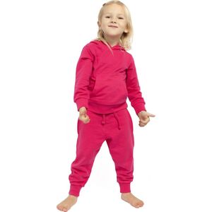 Joggingpak meisjes, huispak meisjes, trainingspak meisjes, kleur fuchsia - Maat 134/140