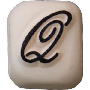 LaDot Tattoo Stempel Steen - S125Q - Small - Letter Q - Nep Tattoo - Black Tattoo - Kinderen en Volwassenen