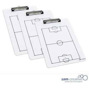 Whiteboard Klembord Voetbal (A4 set 3 stuks) | Coaching Whiteboard | Voetbal Whiteboard | Whiteboard Clipboard