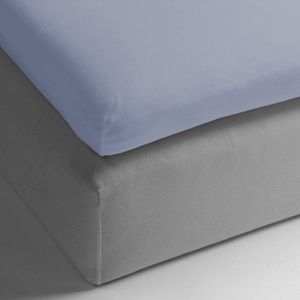 HnL Living - Hoeslaken - Topper - Lichtblauw - Katoen Perkal