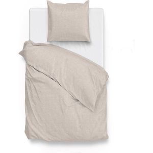 Zohome Dekbedovertrek Lino Effen Bedlinnen Beige Dekbedhoes van 100% Katoen