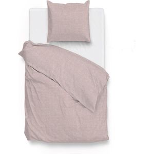 Zohome Dekbedovertrek Lino Effen Bedlinnen Roze Dekbedhoes van % Katoen
