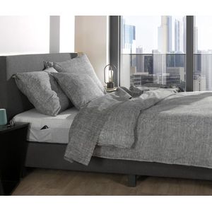 Zohome Dekbedovertrek Lino Effen Bedlinnen Antraciet Dekbedhoes van 100% Katoen