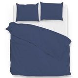 ZoHome Satinado Dekbedovertrek - Tweepersoons - 200x200/220 cm - Navy Blue