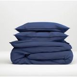 ZoHome Satinado Dekbedovertrek - Tweepersoons - 200x200/220 cm - Navy Blue