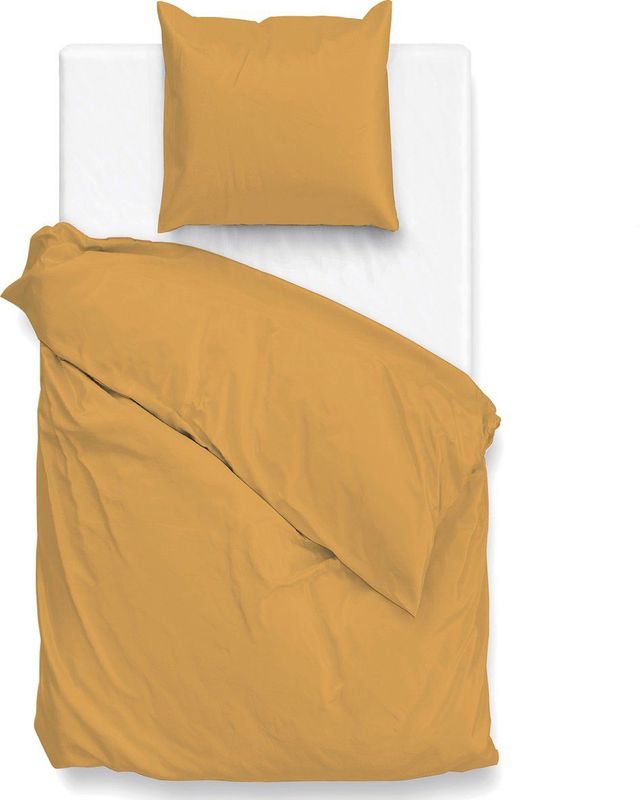 ZoHome Satinado Dekbedovertrek - Eenpersoons - 140x200/220 cm - Ochre Gold