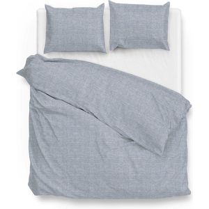 Zohome Lino Dekbedovertrek - Tweepersoons - Katoen - 200x200-220cm - Blauw