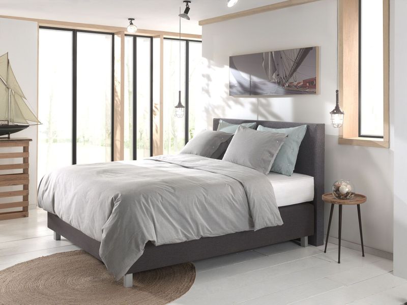 Dekbedovertrek - Grijs - Katoen - Eenpersoons