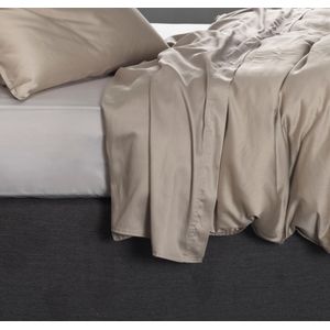 Zohome Satinado Laken - Lits-jumeaux - Katoensatijn - 270x290cm - Beige