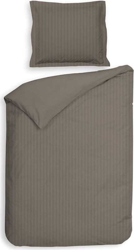 Heckettlane - Banda - Dekbedovertrek - Taupe - 140x220 - 100% Katoen-Satijn