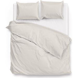 Zohome Dekbedovertrek Satinado - Effen Bedlinnen - 240x220 - Off-White - Dekbedhoes van 100% Katoen-Satijn