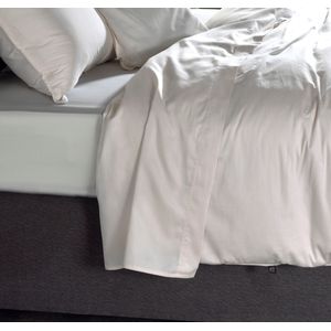 ZO! Home Satinado katoen/satijn laken creme - 160x290 - luxe uitstraling - hoge draaddichtheid