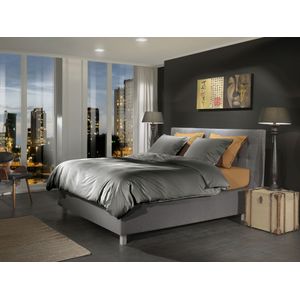 Yellow - Dekbedovertrek - Steel Grey - Percale - 1-persoons - 140x200/220cm - 1 Sloop