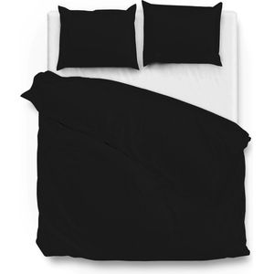 Dekbedovertrek Katoen Satijn Satinado Night Black - 240x200/220