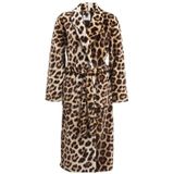 Zohome Siberian White Tiger Badjas Lang - Flanel Fleece - Maat XL - Grey - Badjas Dames - Badjas Heren