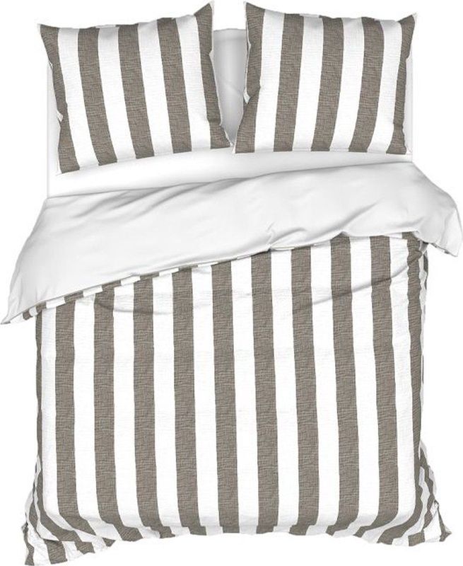 Heckett Lane - Quinn - Dekbedovertrek - Fossil Taupe - 100% Gauze-Katoen - 1-Persoons