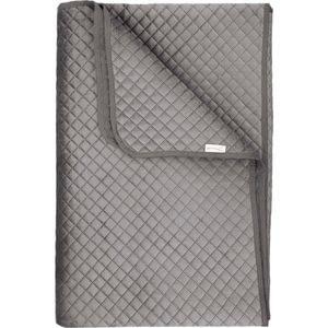 Yellow Bed Sprei Victoria Bedsprei 2 persoons Ruiten patroon Grijs