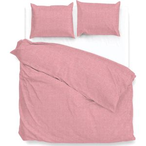 Zohome Dekbedovertrek Lino - Effen Bedlinnen - 240x220 - Rood - Dekbedhoes van 100% Katoen